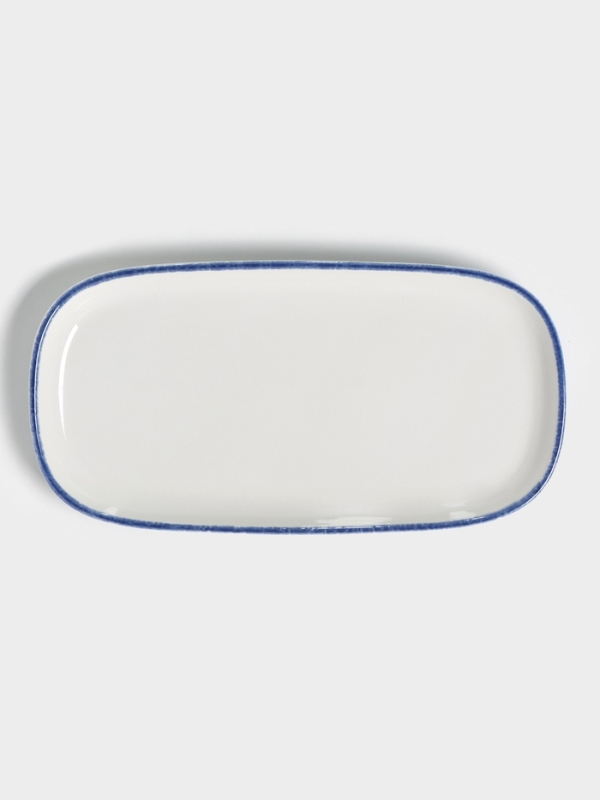 Блюдо овальное "Blue Lagoon" Magistro 30см, цвет белый, синий