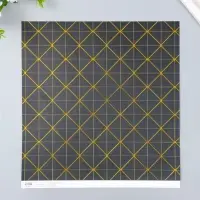 Бумага для скрапбукинга золото "Геометрия на чёрном" плотность 180 гр 30,5х32 см