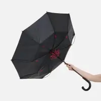 Зонт-трость Hidecolor с цветными спицами, черный с красным