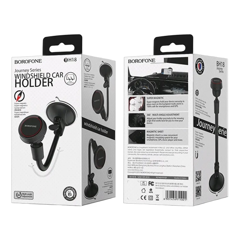 Автодержатель BH18 магнитный BOROFONE черный