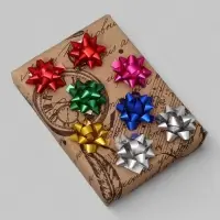 Бант - звезда №3.5, металлик, ассорти