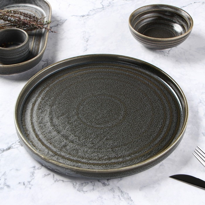 Тарелка фарфоровая обеденная Magistro Urban, d=27,5 см, цвет серый