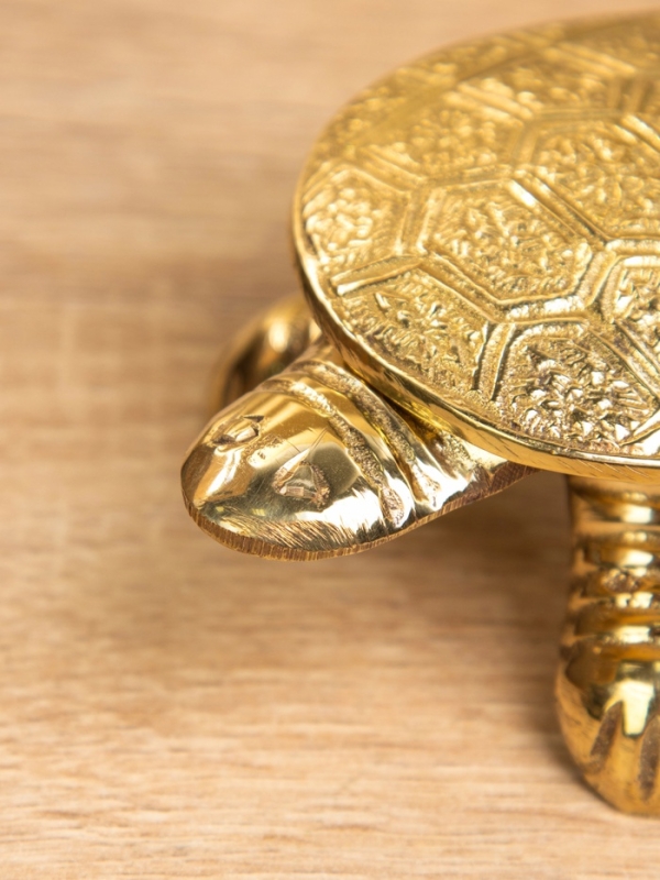Сувенир-шкатулка "Черепаха в ромбики" латунь 10х6х3 см