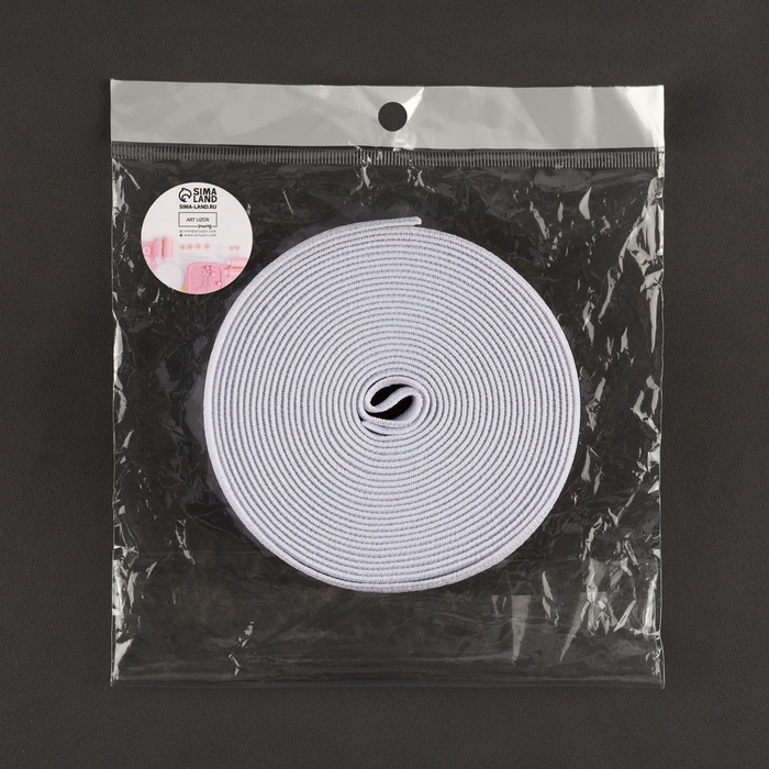 Резинка тканая, мягкая, 40 мм, 4,5 &plusmn; 1 м, цвет чёрный/белый