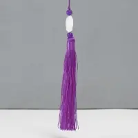 Подвеска текстиль, пластик "Кисть. Лотос" фиолетовая 1,2х2,7х14,5 см