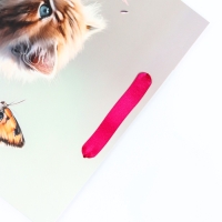 Пакет подарочный ламинированный вертикальный &laquo;Котик и цветок&raquo;, M 26 &times; 32 &times; 12 см