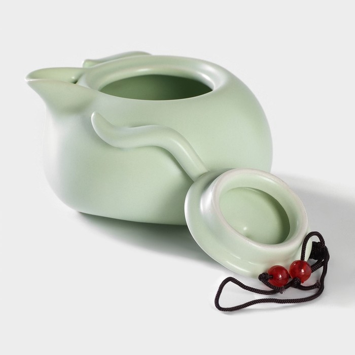 Набор для чайной церемонии керамический &laquo;Тясицу&raquo;, 8 предметов: чайник 120 мл, 4 пиалы 50 мл, салфетка, щипцы, подставка