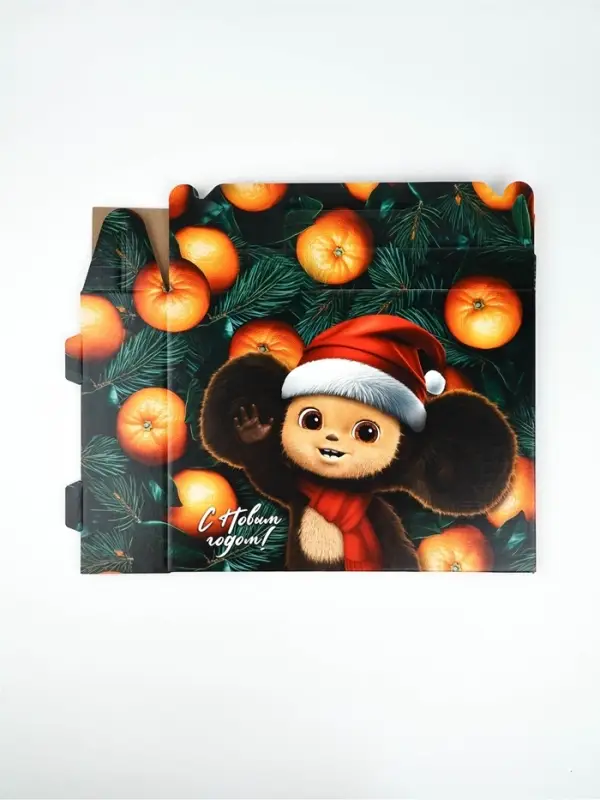 Коробка подарочная "Яркого года!", Чебурашка, 33,7 х 27,7 х 7,9 см