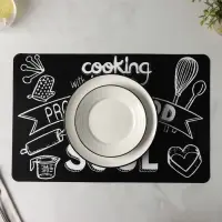 Салфетка сервировочная на стол &laquo;Кулинария&raquo;, 42&times;27 см, чёрная