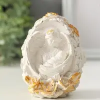 Фигура "Дева" размер 8х6 см, белый с позолотой ,гипс