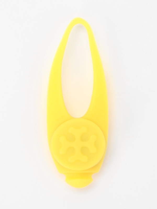 Световой маячок на ошейник/поводок с 3 режимами свечения "Лапка", 3,2 см, силикон, жёлтый