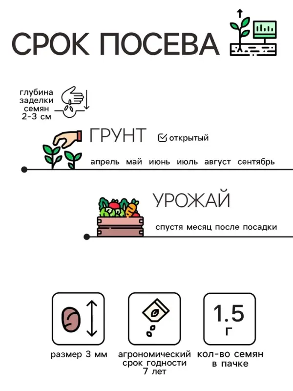 Семена Редис "Дуро Краснодарское", 1 г