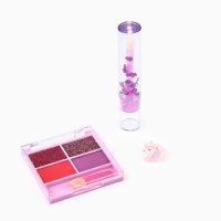 Набор детской косметики с кольцом &laquo;Сладкий виноград&raquo;, тени 4 цв по 1,5 гр, блеск 10 гр, тон прозрачный