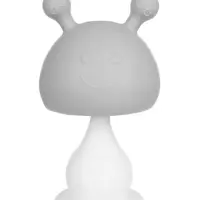 Прорезыватель силиконовый для зубов с погремушкой 3 в 1 M&B &laquo;Зайка&raquo;, серый