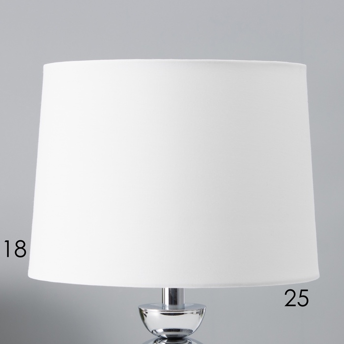 Настольная лампа с абажуром RISALUX &laquo;Джоел&raquo;, Е27, 40 Вт, хром, 25&times;25&times;42.5 см