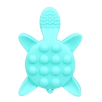 Прорезыватель силиконовый для зубов с погремушкой Крошка Я &laquo;Черепаха&raquo;, бирюзовый