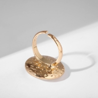 Кольцо &laquo;Перламутр&raquo; круг, цвет белый в золоте, безразмерное