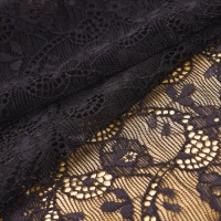 Кружевная эластичная ткань, 180 мм &times; 2,7 &plusmn; 0,5 м, цвет чёрный