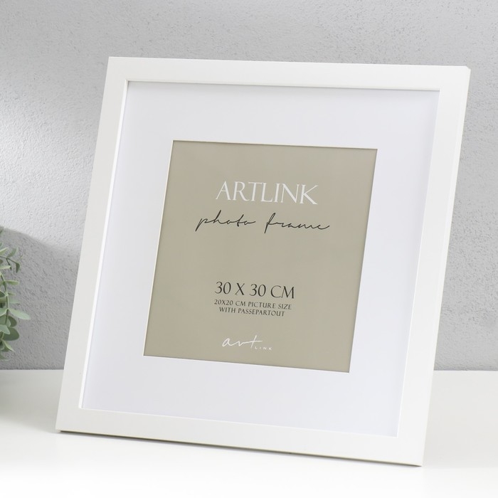 Фоторамка МДФ "Ellis" 30x30 см, с паспарту, белый 76738