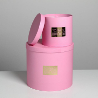 Набор шляпных коробок для цветов 5 в 1, упаковка подарочная, &laquo;Нежность&raquo;, 14 х 13 см - 22 х 19,5 см