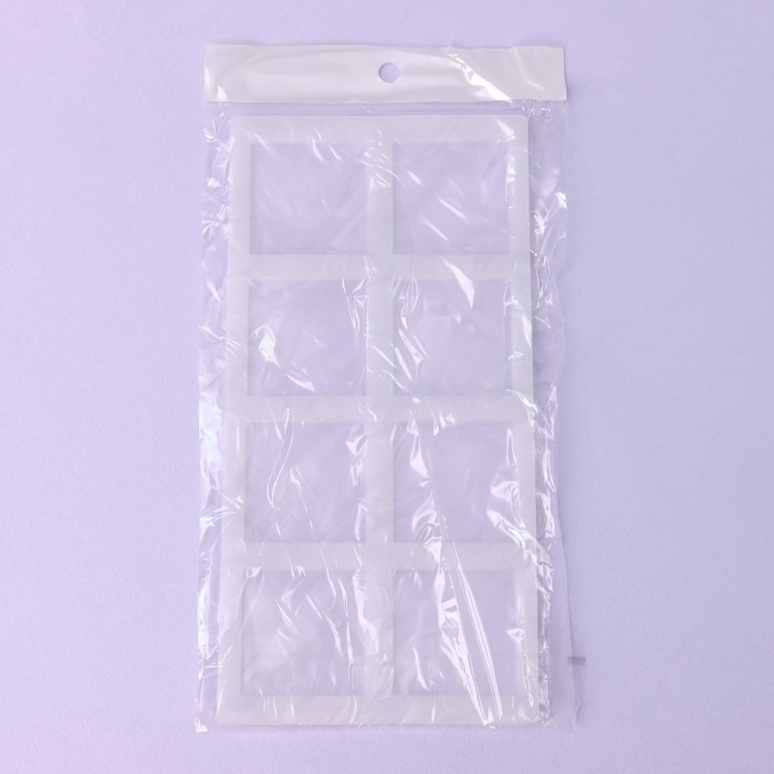 Форма для шоколада &laquo;Квадрат&raquo;, силикон, 8 ячеек, 22,5&times;11&times;0,3 см, цвет прозрачный