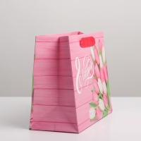 Пакет подарочный ламинированный горизонтальный, упаковка, &laquo;Женский день&raquo;, MS 23 х 18 х 10 см