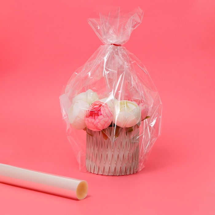 Плёнка для цветов прозрачная 0,7 х 37,5 м, 1000 г, 40 мкм