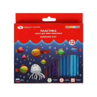 Пластика-полимерная глина запекаемая набор, ЗХК "Цветик", 12 цветов х 20 г (240 г)