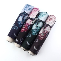 Зонт механический &laquo;Пышные цветы&raquo;, эпонж, 4 сложения, 8 спиц, R = 48/55 см, D = 110 см, цвет МИКС