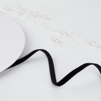 Лента бархатная, 6 мм, 18 &plusmn; 1 м, цвет чёрный №03