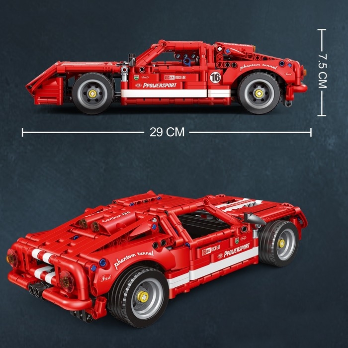 Конструктор Техно &laquo;Красная молния&raquo;, инерционный механизм, 814 деталей