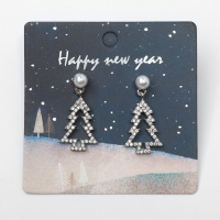 Новый год! Серьги &laquo;Новогодние&raquo; ёлка-трафарет, цвет белый в золоте