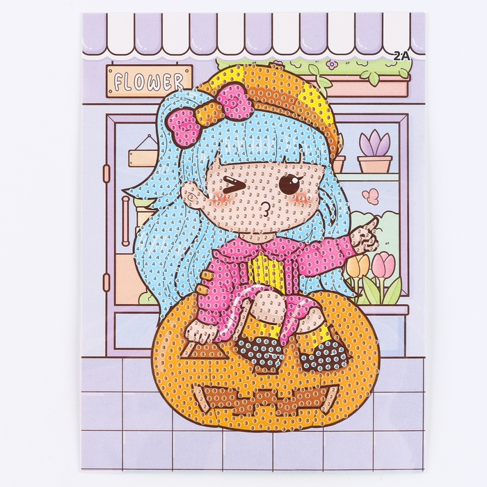 Алмазная вышивка &laquo;Момоэ&raquo; 13,7 &times; 18,3 см, картон, с частичным заполнением