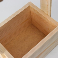 Кашпо деревянное, 15&times;12&times;9,5(25) см "С Днём Рождения", ручка верёвка, гравировка