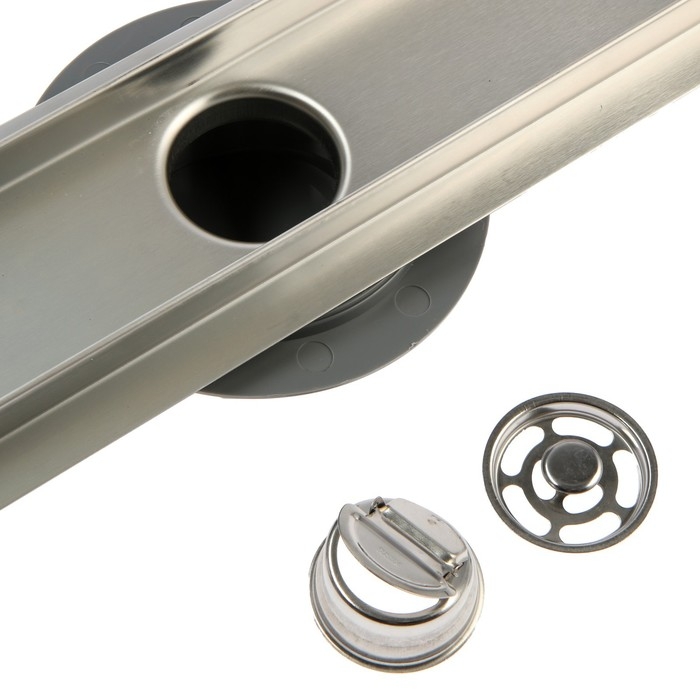 Трап ZEIN, c флaнцeм свободного вращения 360&deg;, 7х70 см, d=40/50 мм, нерж. сталь, сатин