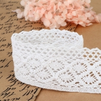 Кружево вязаное, 50 мм &times; 10 &plusmn; 1 м, цвет белый