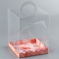 Коробка кондитерская, сундук, упаковка, &laquo;Нежные цветы&raquo;, 14 х 14 х 18 см