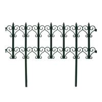 Ограждение декоративное, 25 &times; 180 см, 5 секций, пластик, зелёное, &laquo;Классика&raquo;