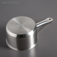 Ковш &laquo;Общепит&raquo;, 2,6 л, d=18 см, h=11 см, металлическая крышка, с теплораспределительным слоем, индукция