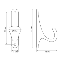 Крючок мебельный CAPPIO DAWN, однорожковый, черный