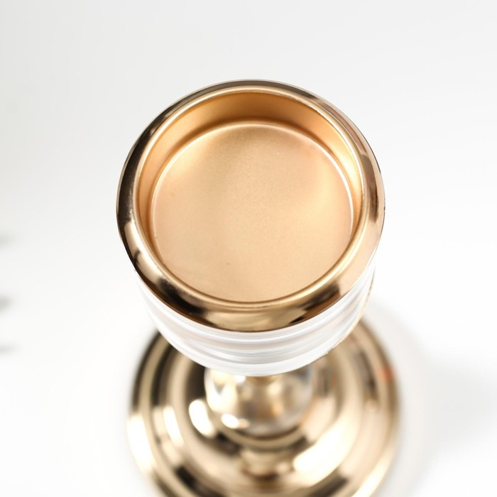 Подсвечник металл на 1 свечу "Прозрачность"МИКС золото 26х12х12 см