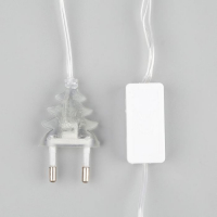 Гирлянда &laquo;Нить&raquo; 5 м с насадками &laquo;Клубки бело-зелёные&raquo;, IP20, прозрачная нить, 20 LED, свечение тёплое белое, 220 В