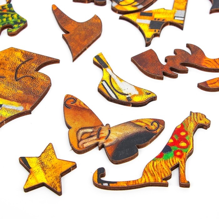 Деревянный пазл. Густав Климт &laquo;Поцелуй&raquo; с предсказанием