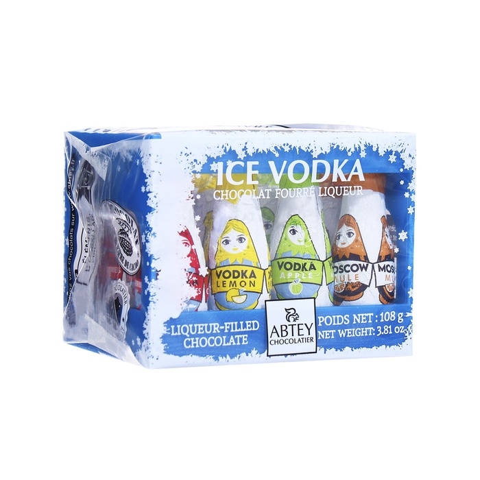Новый год. Шоколад фигурный ICE VODKA с водкой, лимоном, яблочным и клюквенным ликером, 9 г