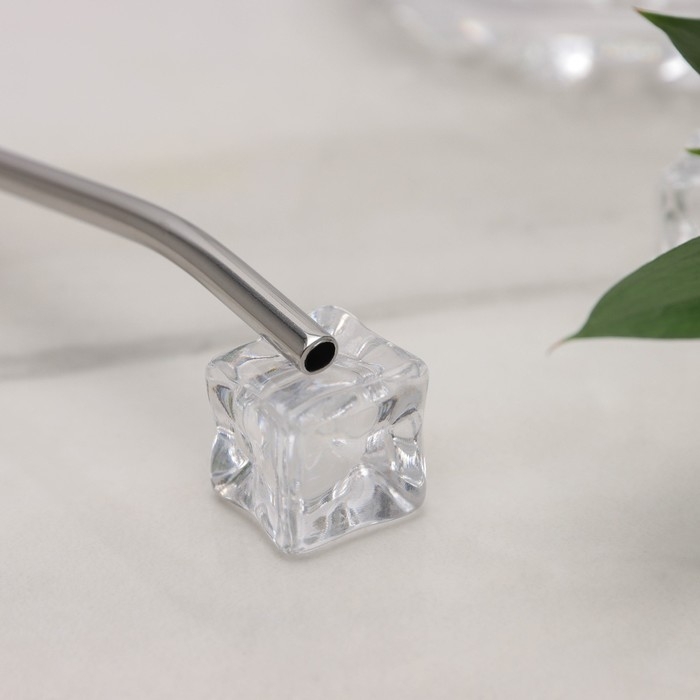 Ложка-трубочка для коктейля из нержавеющей стали &laquo;Лопата&raquo;, длина 21,5 см, цвет серебряный