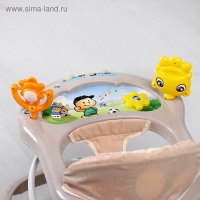 Ходунки &laquo;Солнышко&raquo;, 7 колес, муз. игрушки, светло-бежевый