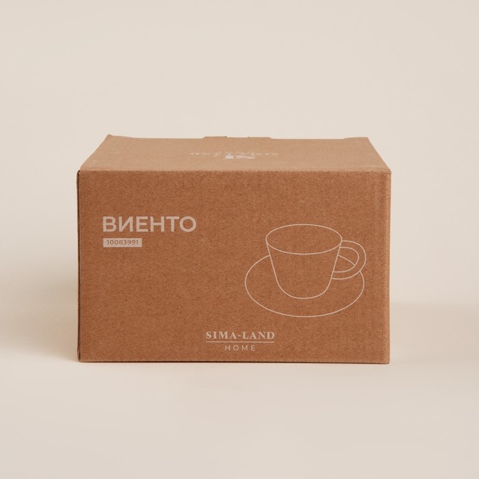 Чайная пара керамическая SL Home &laquo;Виенто&raquo;, 2 предмета: чашка 250 мл, блюдце d=15 см, цвет бежевый