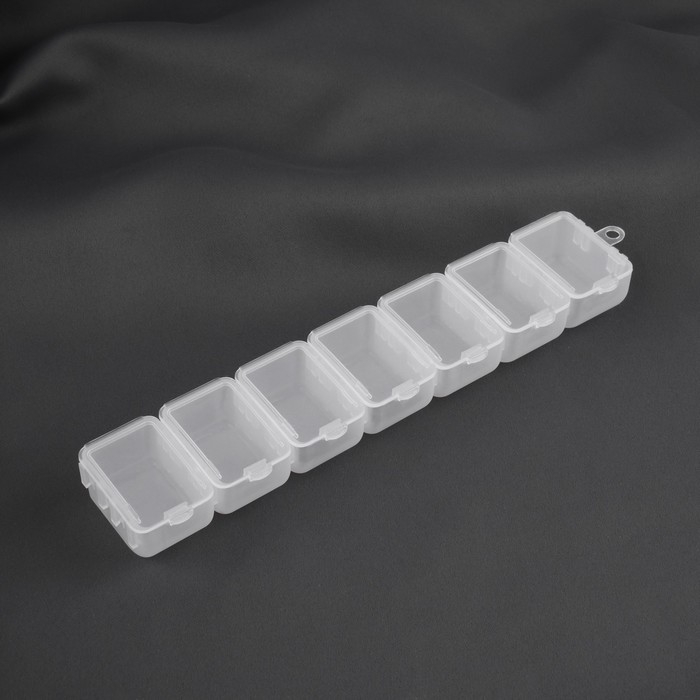 Органайзер для хранения мелочей, с подвесом, 7 съёмных отделений, 20,5 &times; 4,5 &times; 2 см, цвет прозрачный