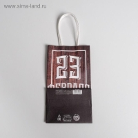 Пакет подарочный крафт, упаковка, &laquo;С 23 февраля&raquo;, 12 х 21 х 9 см