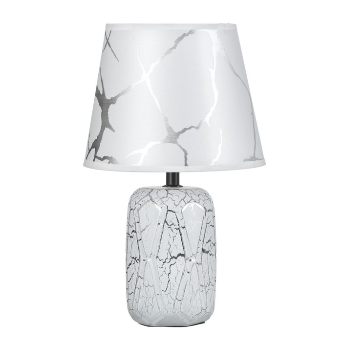 Настольная лампа "Анде" Е14 40Вт бело-серебристый 20х20х33 см RISALUX